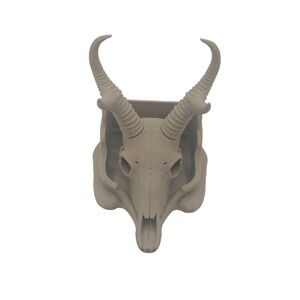 3D Printed Animal Skull Jewelry Holder Pronghorn Ring Display Tan Organizer